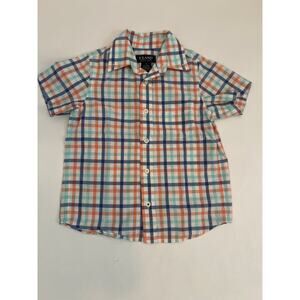 E-LAND AMERICAN CLASSIC BOYS SHORT SLEEVE COLLARED BUTTON DOWN PLAID SHIRT SZ 4